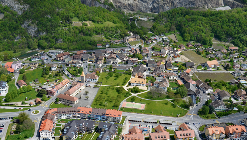 Vue aérienne de Roche